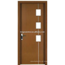 WPC PVC WC Schlafzimmer Bad Tür mit Glas Design, einfache Tür Design